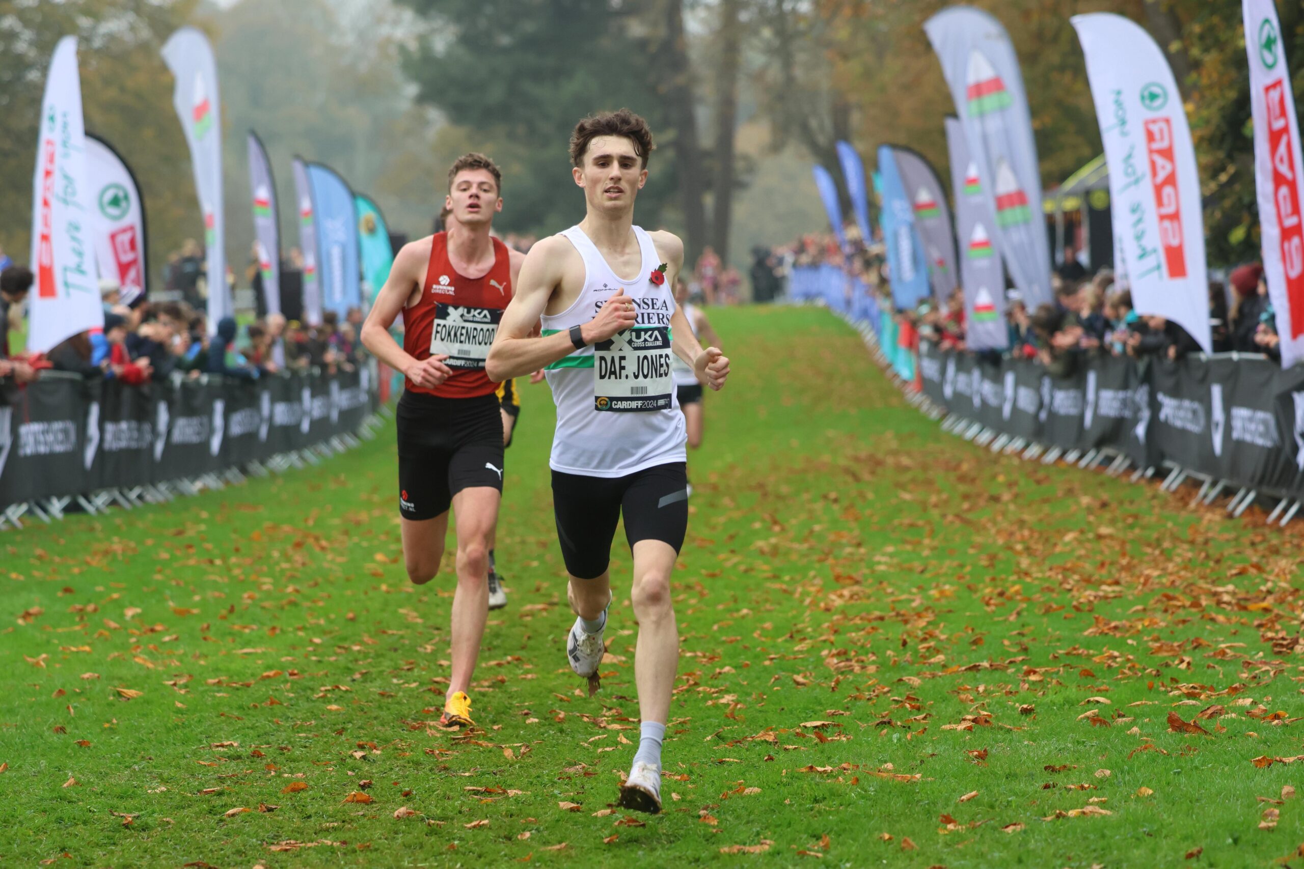 Dafydd Jones Swansea Harriers was highest Welsh finisher in the senior men's race at the Cardiff Cross Challenge on Saturday.