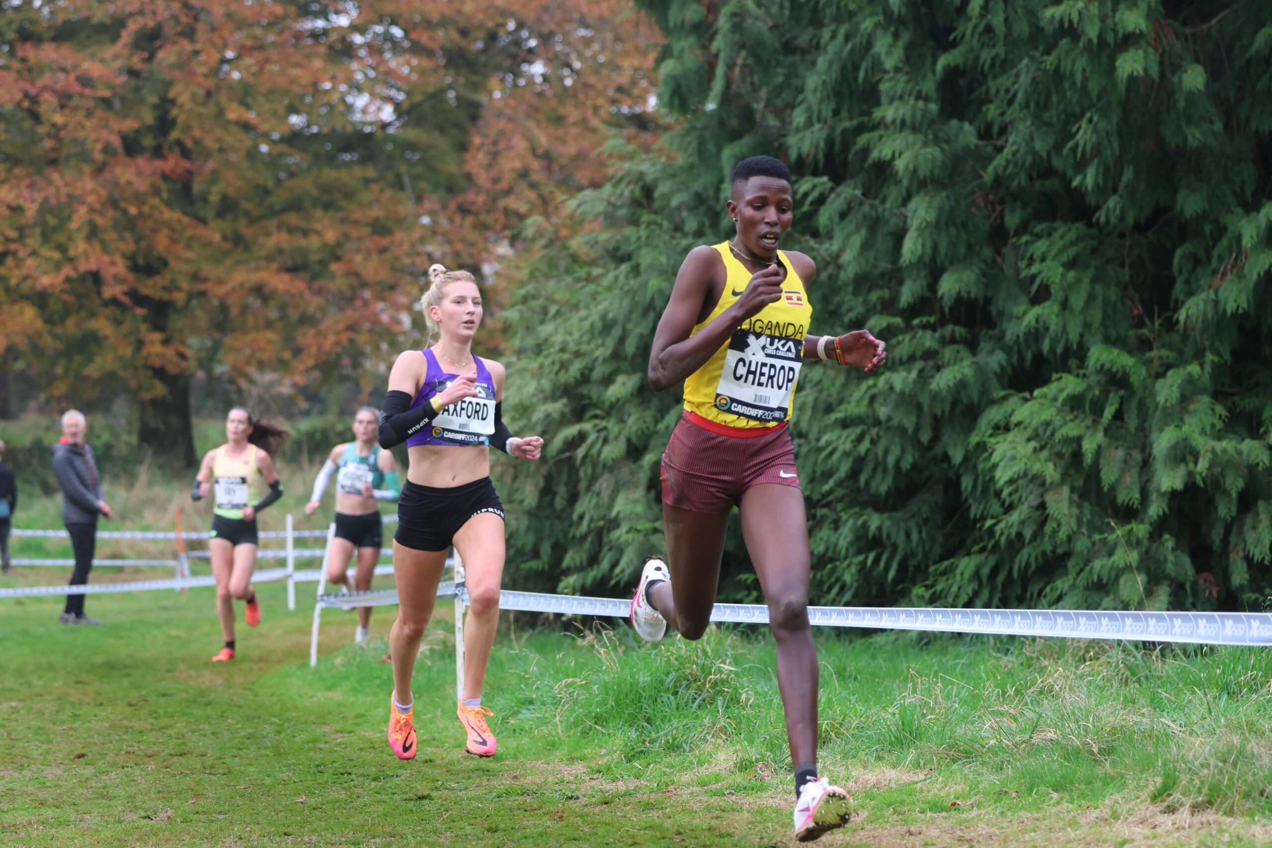 Winner of the women's senior race Charity Cherop on her way to victory.