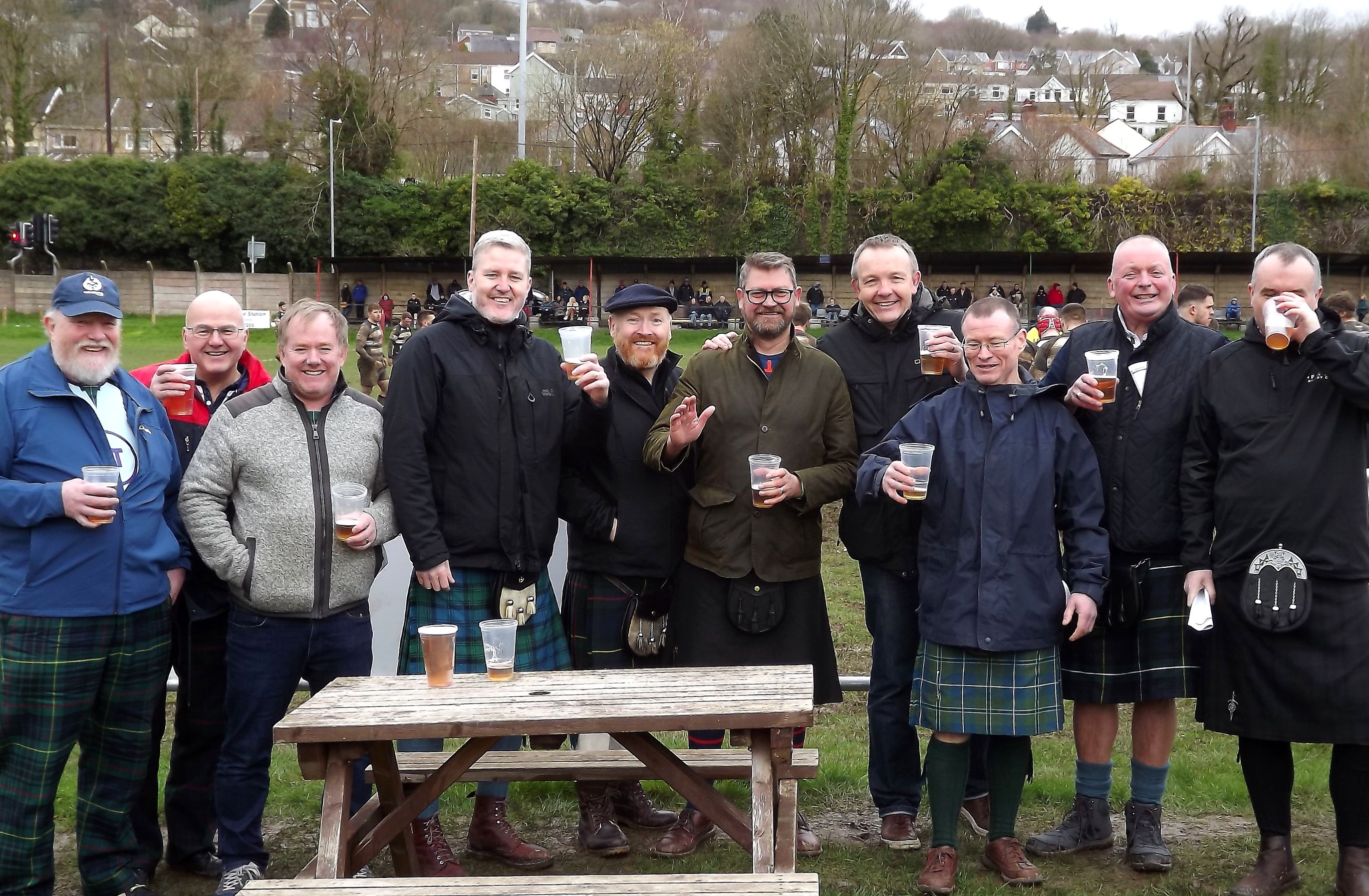 Welsh Rugby Is Waved Off . . . With A Smile And A Pint By Scots In Ystalyfera